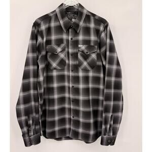Dixxon Flannel Company The Static Plaid Flannel Button Down Shirt Men Large TALL